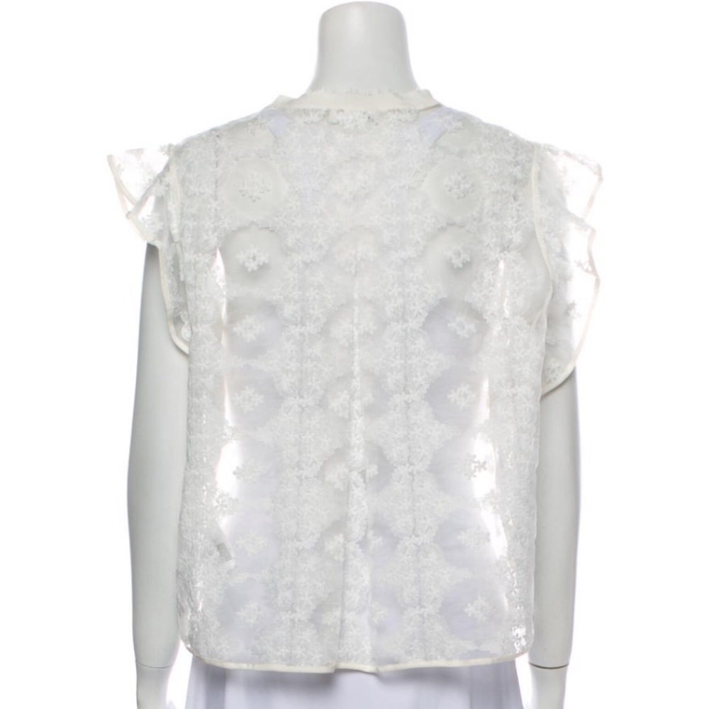 Sandro Lace Pattern V-Neck Blouse - image 3